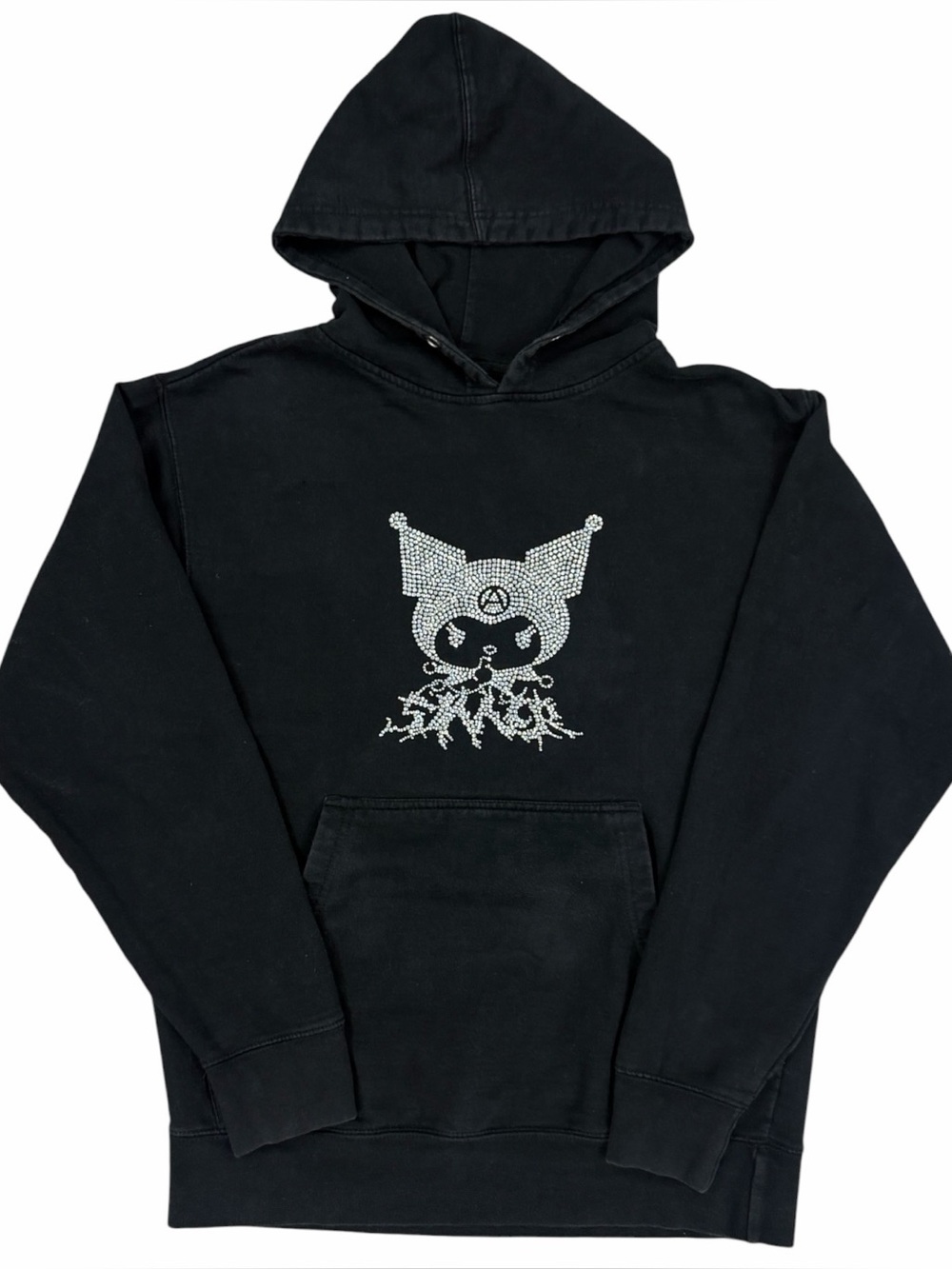 Rare Sinner Kuromi Hello Kitty Crystal Bedazzled Sweatshirt